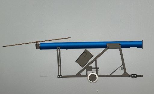 Chinook Inversion 25 tower lowered horizontally over the chassis