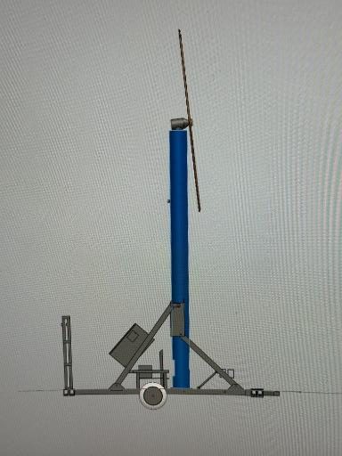 Chinook Inversion 25 tower upright on its wheeled base